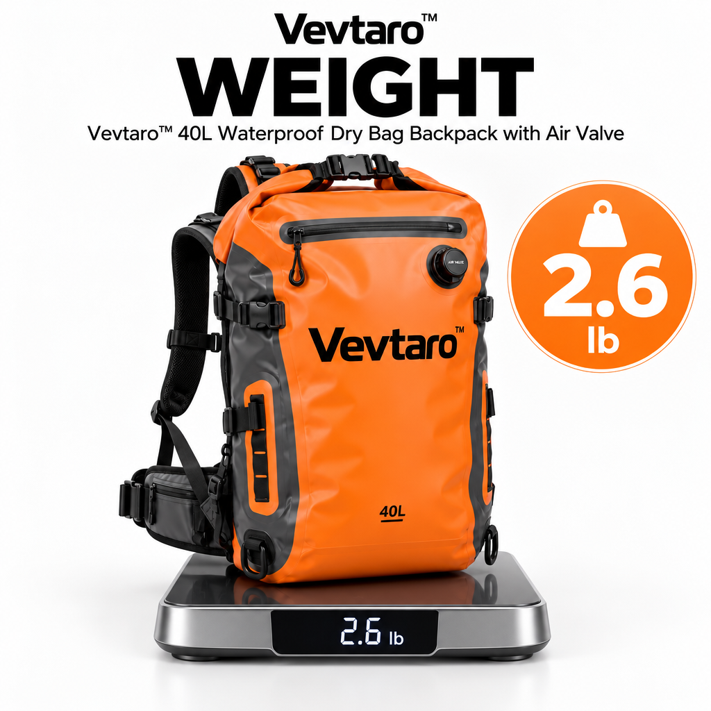 Vevtaro™ 40L Waterproof Dry Bag Backpack with Air Valve — Weight