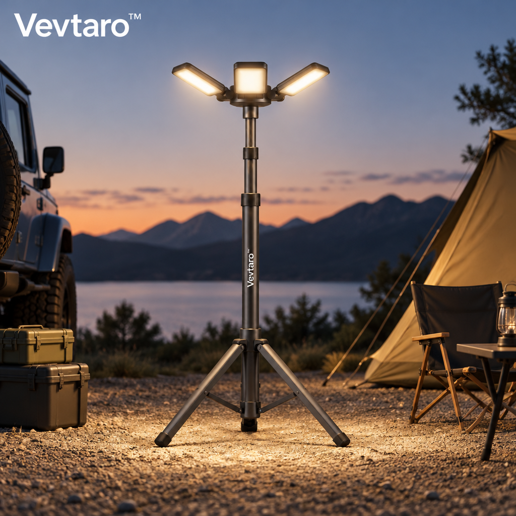 Vevtaro™ Portable Telescopic Tripod Foldable LED Work Light — Lifestyle