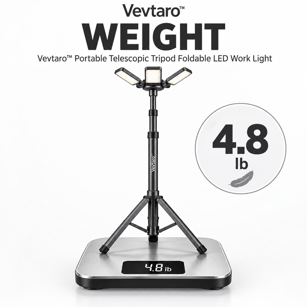 Vevtaro™ Portable Telescopic Tripod Foldable LED Work Light — Weight