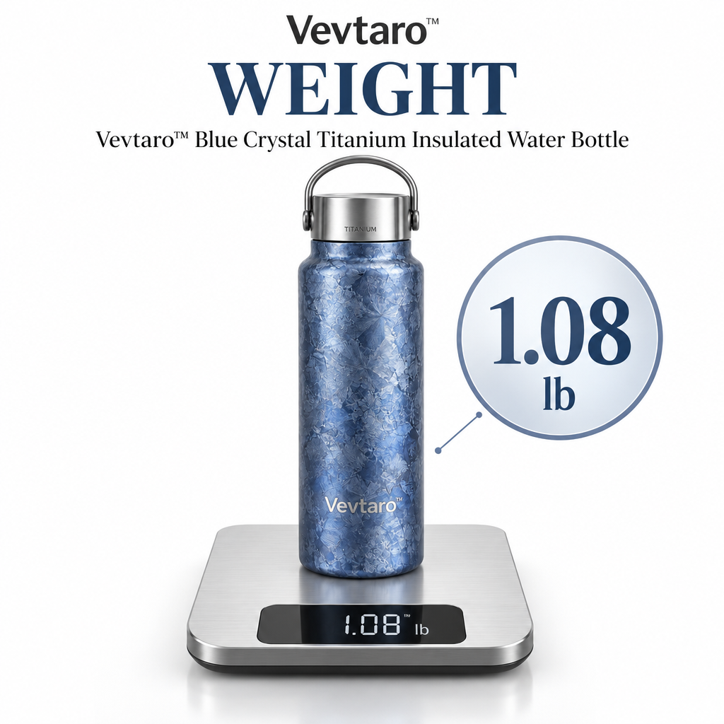 Vevtaro™ Blue Crystal Titanium Insulated Water Bottle — Weight