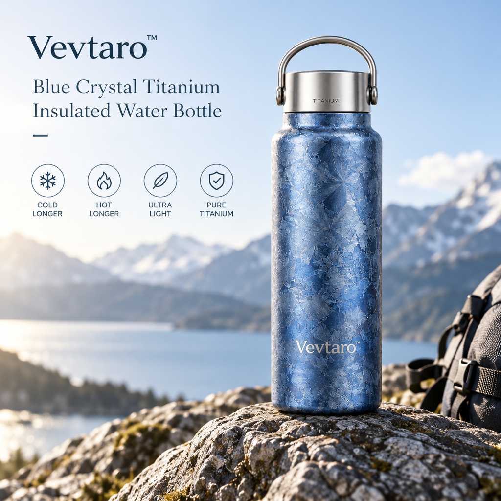 Vevtaro™ Blue Crystal Titanium Insulated Water Bottle — Brand Hero