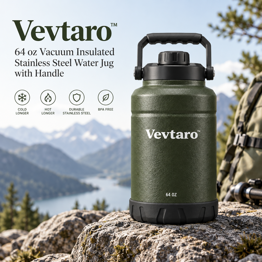Vevtaro™ 64 oz Vacuum Insulated Stainless Steel Water Jug with Handle — Brand Hero
