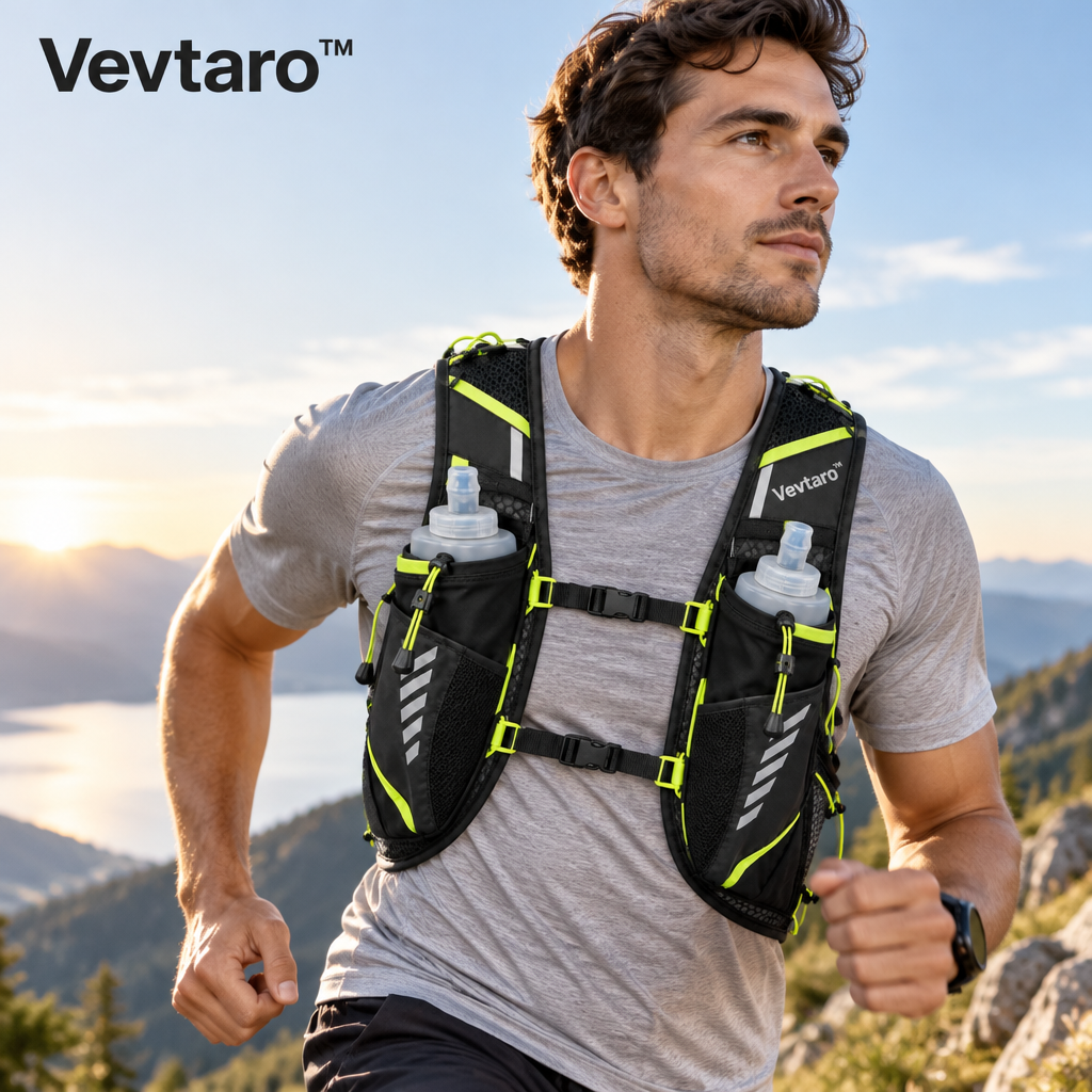 Vevtaro™ Lightweight Running Hydration Vest with Water Bottles — Lifestyle