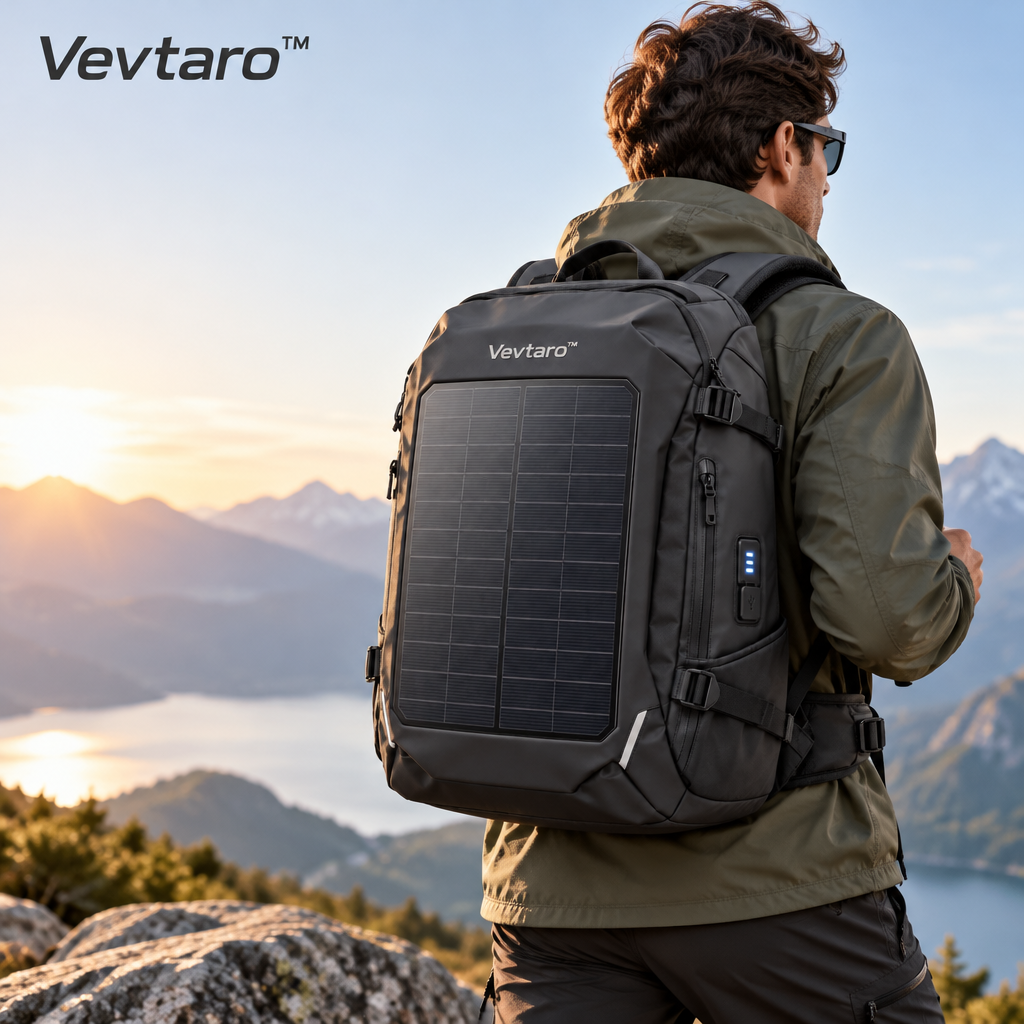 Vevtaro™ Solar Powered Laptop Backpack with USB Charging Port — Lifestyle