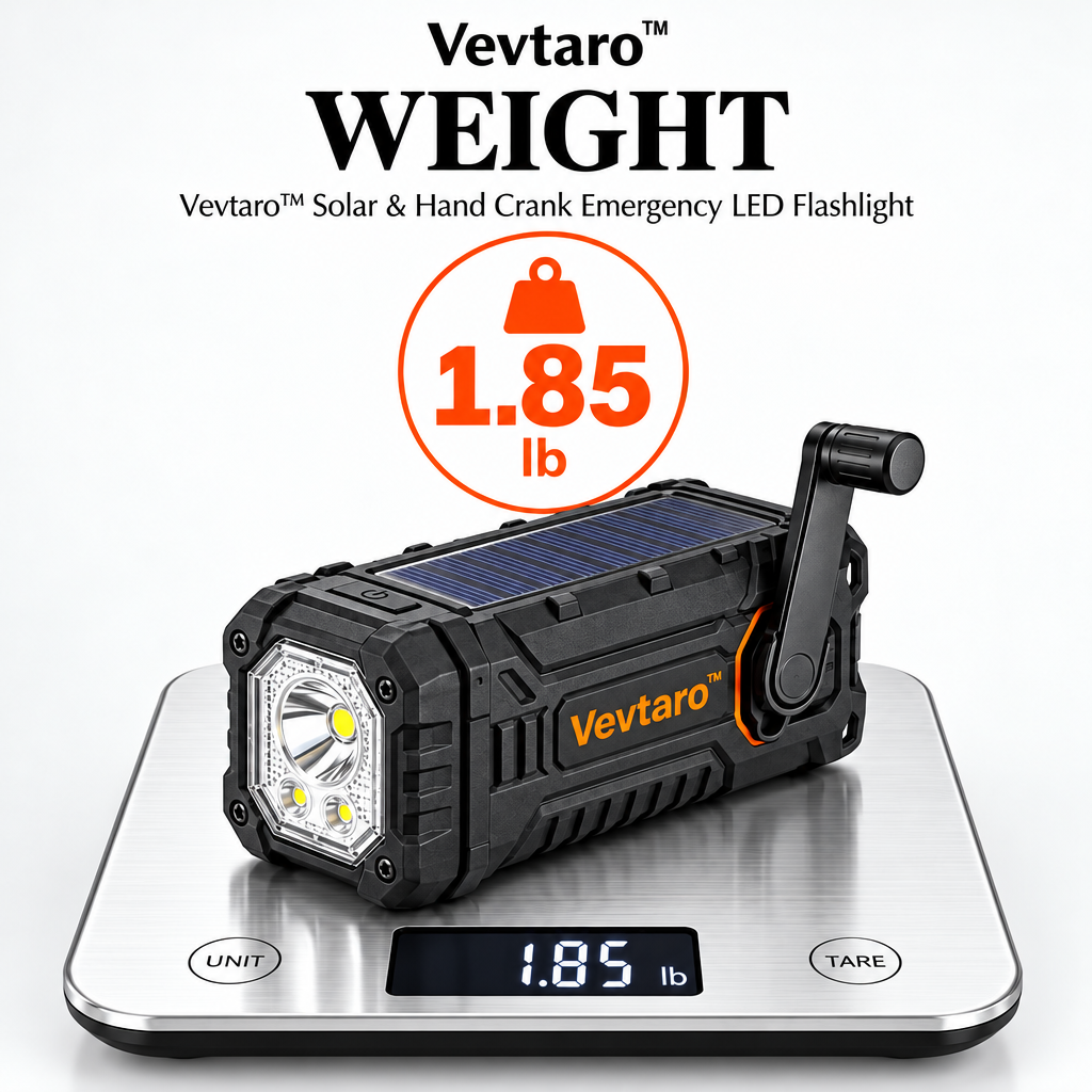 Vevtaro™ Solar & Hand Crank Emergency LED Flashlight — Weight