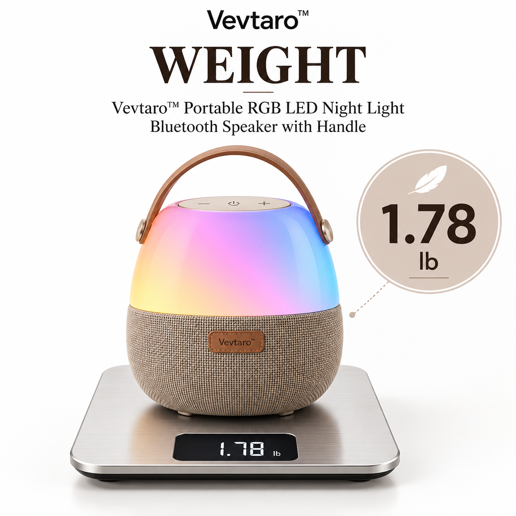 Vevtaro™ Portable RGB LED Night Light Bluetooth Speaker with Handle — Weight