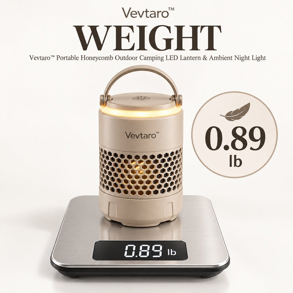 Vevtaro™ Portable Honeycomb Outdoor Camping LED Lantern & Ambient Night Light — Weight
